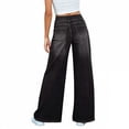 thumbnail image 3 of Wide Leg Jeans Pants for Women High Waist Baggy Stitch Casual Stretchy Loose Denim Pockets Washed Pants, 3 of 6