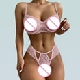 thumbnail image 5 of Gibobby Sujetador De Encaje Para Mujer Conjunto De Lencería Erótica Cuello V Lencería erótica Sexy para Mujer, Vestido de Piel Sexy y Casual, Mujer Sexy(Rosa, M), 5 of 5