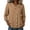 #0053-Khaki, variant on Women's Shirts 3/4 Sleeve Collared Neck Single Row Button Blouses Office Smart Casual Style Cotton Blend Lightweight Breathable Relaxed Fit Tops Gift
