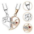 thumbnail image 6 of 1 Pair Matching Couple Necklaces Heart Lock and Key Pendant Valentine’s Day Gift for Him and Her, 6 of 8