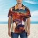 thumbnail image 2 of Balery Cultural Silhouette Journey Camisas hawaianas de manga corta para hombre, camisas playeras de corte holgado, camisas de vacaciones con botones,Small, 2 of 7
