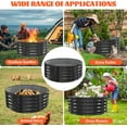 thumbnail image 6 of 40 Inch Round Galvanized Fire Pit Ring/Fire Ring - Foldable and  for Outdoor Gatherings and Campfires in The Yard/Garden/Park/Beach (Black+Gray, 3.3 FT Diameter+1.5 FT Tall), 6 of 6