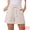 Beige, variant on DARING DIVA Women's Elastic High Waisted Drawstring Shorts with Pockets Small Beige