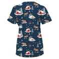 thumbnail image 2 of Green Town Scrubs for Women V-Neck Scrub Top - Christmas Thanksgiving Halloween Holiday Prints, 2 of 5