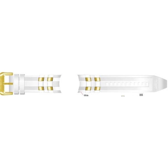 20288 Scuba Band Polyurethane Strap, White & Gold