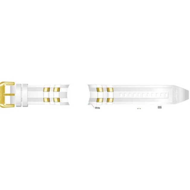 20288 Scuba Band Polyurethane Strap, White & Gold