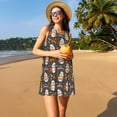 thumbnail image 3 of Daiia Gnome And Pumpkin Print Women's Dresses 2025 Trendy Short sleeve Dresses Casual Baggy Flowy Maxi Sun Dresses, 3 of 7