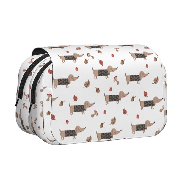Easygdp Dachshund Dog para Estuche de Lápices con Tapa Flip, Suministros de Oficina y Universidad para Adolescentes y Adultos