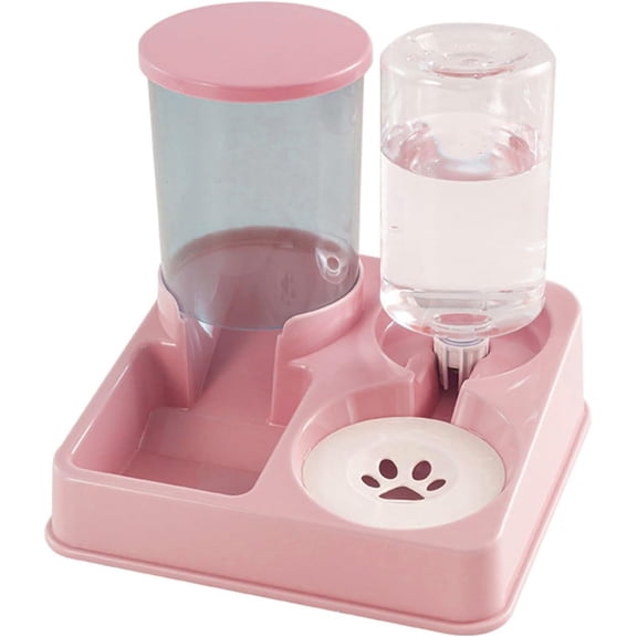 Pet Feeder and Waterer,Pet Automatic Feeder and Waterer Dispenser,Cats Food Container Bowl Water Fountain,for Cats&Dogs