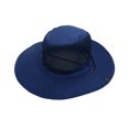 thumbnail image 3 of Breathable Mesh Sun Bucket Hat Packable Fisherman Safari Cap With Adjustable Chin Strap For Fishing Hiking Gardening(Navy-58Cm), 3 of 3