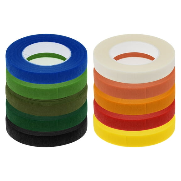 Uxcell 10 Rolls Floral Tape Set 1/2 Inch 30 Yards Flower Adhesive Waterproof Tape for Floral Bouquet Wrap