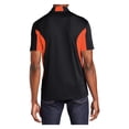 thumbnail image 2 of Mens Side Blocked Polyester Micropique Sport-Wick Polo Black/ Deep Orange X-Small, 2 of 7