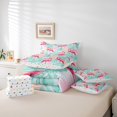 thumbnail image 6 of Manfei Pink Flamingo 7-Piece Bedding Comforter Set,Tropical Leaves King Bedding Sets,Cartoon Animal Ultra Soft Bed Sheets,Microfiber Teens Bedroom Decor,Reversible, 6 of 8