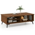 thumbnail image 1 of Costway 2-Tier Rectangular Center Table with Storage Shelves & Compartments for Living Room Brown, 1 of 10