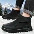 thumbnail image 6 of XIMIN Men Winter Snow Boots Slip On Wide Toe Shoes Soft Fur Lined Warm Hiking Ankle Boots Waterproof Anti-Slip Lightweight Outdoor Walking Booties, 6 of 8