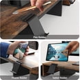 thumbnail image 4 of Desk Dual Monitor Stand Riser with Drawer, Rustic Brown, 4 of 5