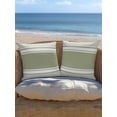 thumbnail image 5 of Outdoor Pillows Waterproof, Sage Green Striped Throw Pillows with Inserts Included, Modern Color Block Farmhouse Stripes Indoor Outdoor Decorative Lumbar Pillow for Bed/Couch/Patio 18"x18", 2Pcs, 5 of 8