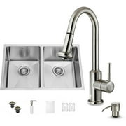 Vigo VG15061 29" Stainless Steel Kitchen Sink Set with 16.75" Stainless Steel Faucet Pull-Out Spray Head 2