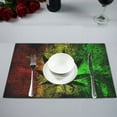 thumbnail image 1 of BSDHOME Jamaica Flag Leaves Black Background Table Placemat Food Mat 12x18 Inches Non Slip Table Mat, 1 of 4