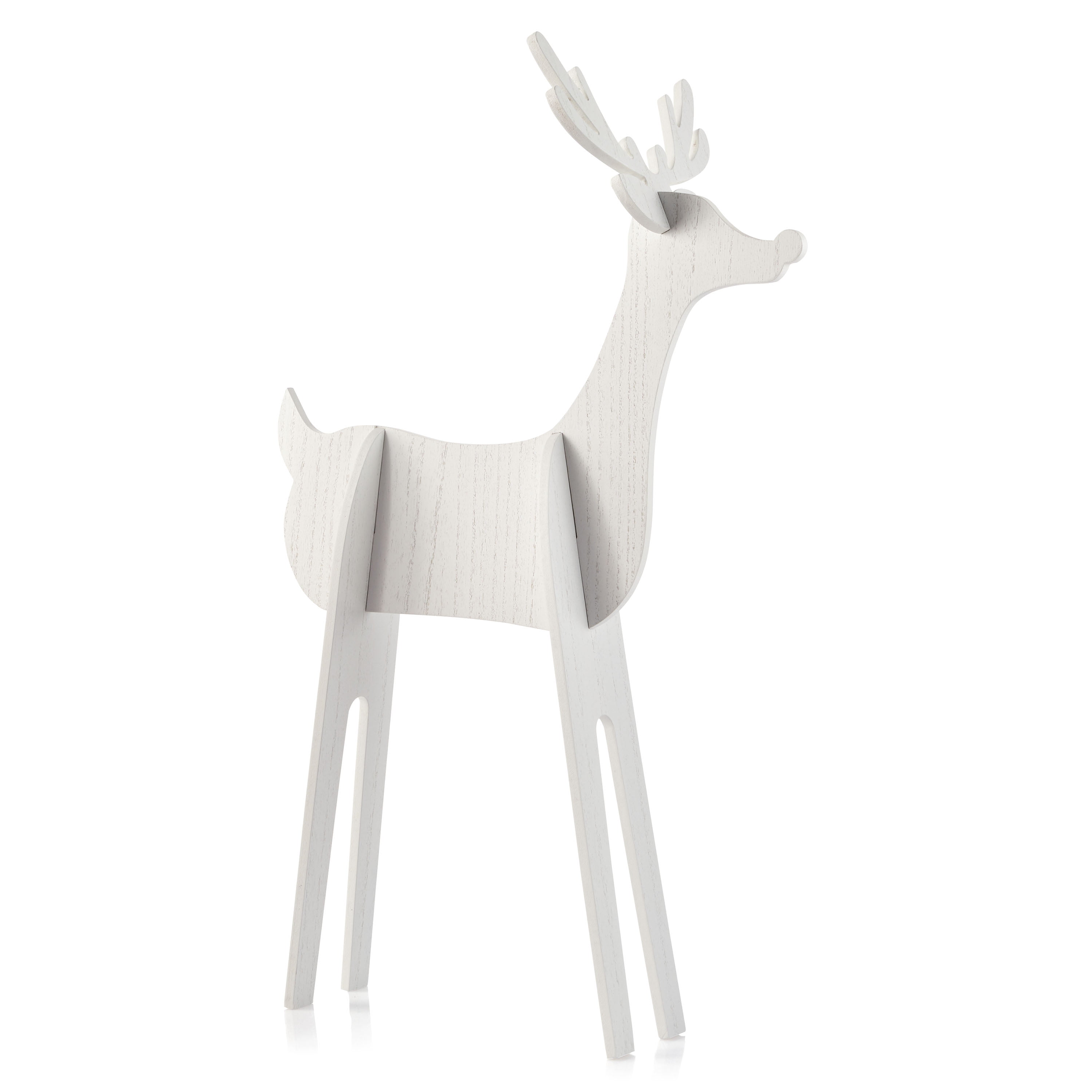 Holiday Time Reindeer Tabletop Decoration, White