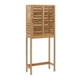 thumbnail image 2 of Linon Harding 3-Shelf Sliding Door Space Saver Cabinet, 26" Wide, Natural Bamboo Finish, 2 of 14