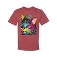 thumbnail image 2 of Wild Bobby Dean Russo Cat Wearing a Crown Thinking Cat Crowned Cat Lover Men Graphic Tee, Vintage Heather Red, 5X-Large, 2 of 5