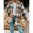 thumbnail image 2 of Christmas Flannel Shirts for Women Casual Plaid Long Sleeve Shackets Jackets Womens Button Down Boyfriend Coats Blouses Shermie, 2 of 4