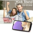 thumbnail image 4 of Dteck for Samsung Galaxy A32 5G Slim Case, Shockproof Premium PU Leather Soft TPU Business Cover with Wrist Strap Kickstand Flip Stand Protection Case, rosegold, 4 of 7