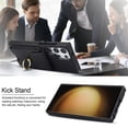 thumbnail image 3 of SaniMore for Samsung Galaxy S22 Ultra Case with Metal Rotating Ring Kickstand RFID Blocking Card Slots PU Leather Anti-scractch Wear-resitant Shockproof Wallet Cover for Samsung S22 Ultra, Black, 3 of 9