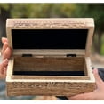 thumbnail image 4 of DharmaObjects Celestial Moon and Stars Hand Carved Wooden Storage Keepsake Box (Large, Moon & Stars), 4 of 4
