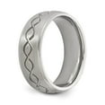 thumbnail image 6 of Stainless Steel Antiqued and Polished Fancy Design 8mm Ridged Edge Band, 6 of 7