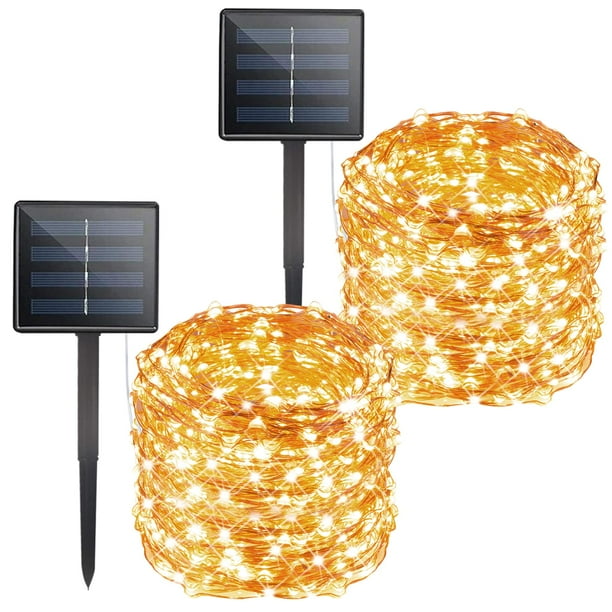 Guirnalda de luces solares Brightown, 132 pies, 400 LED, 8 modos, resistentes al agua