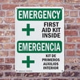 thumbnail image 4 of (2 Pack) First Aid Kit Inside Bilingual OSHA Emergency Sign 7 Inch X 10 Inch Plastic Sign, Weather Resistant, UV Protected for Workplace, Business, and Construction Site, Made in the, 4 of 8