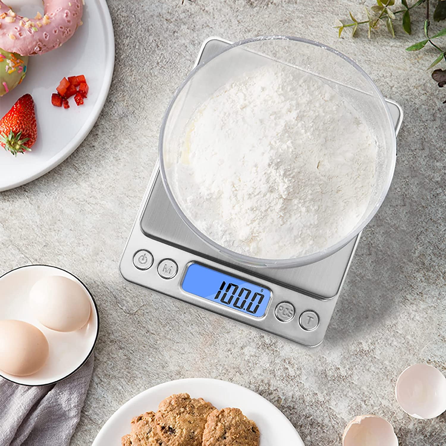 Cterwk 1000g/0.1g LCD Display Pocket Scale Digital Kitchen Scale Gram Scales Weight Food Coffee Scale for Cooking, Baking, Battery Powerd(Battery Not Included)