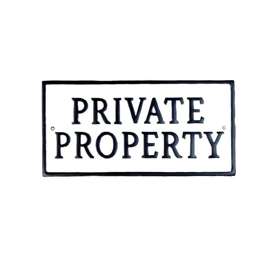 Cast Iron Private Property Wall Sign Metal Gate Fence Front Porch Door Warning Plaque Home Yard Decor