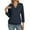 Navy #042, variant on Women's Tops 3/4 Sleeves Business Casual Dressy Elegant Blouses Loose Shirts White XL