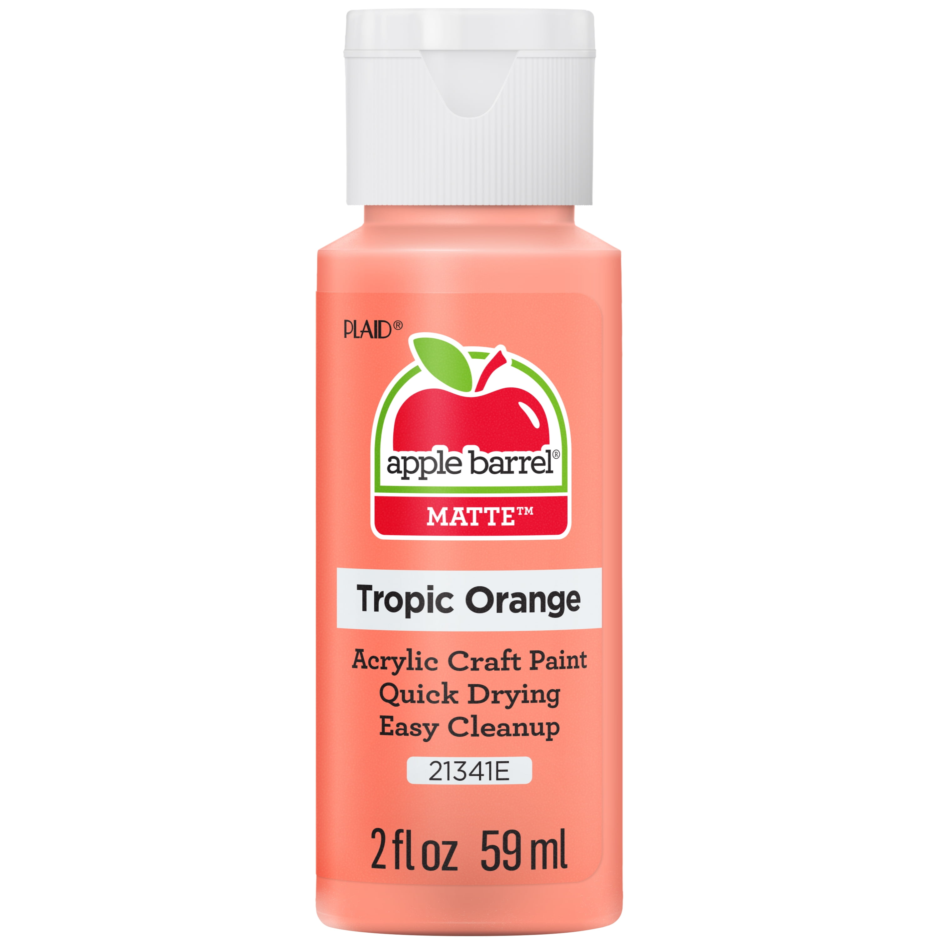 Apple Barrel Acrylic Craft Paint, Matte Finish, Tropic Orange, 2 fl oz