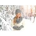 thumbnail image 4 of Funky Junque Kids Winter Infinity Scarf – Toddler & Baby Neck Warmer for Ages 1–6, Soft Acrylic Girls Scarf, Cozy Cold Weather Accessory - Heather Grey, 4 of 4