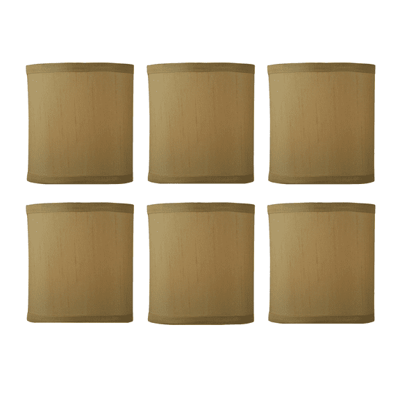 Marigold Shantung Silk 5 Inch Drum Clip On Chandelier Lamp Shade (SET OF SIX)