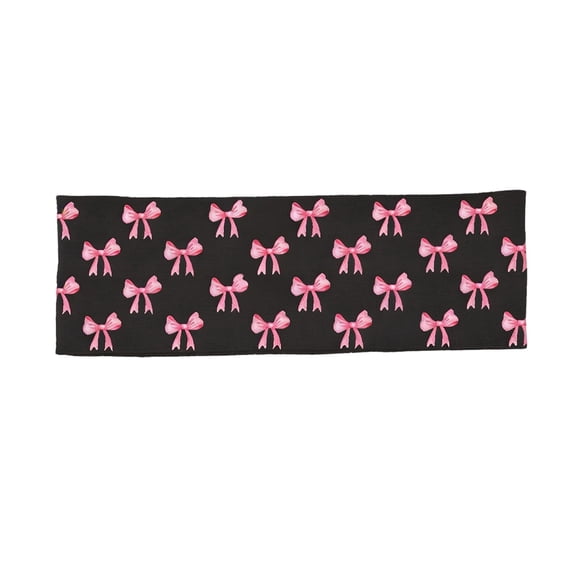 Ribbon Bow Printed Headbands Elastic Sports Yoga Sweatbands with Breathable Sweatproof Fabric Cancer Awareness Decorative Hair Bands for Yoga Running Gym