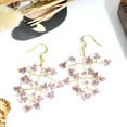 thumbnail image 2 of Sparkling Berry Clusters of Purple Crystal on Brass Wire Dangle Earrings, 2 of 5