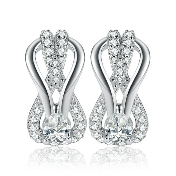 Jewelrypalace Infinity Love Knot 2.4ct Cubic Zirconia Stud Earrings 925 Sterling Silver