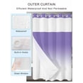thumbnail image 2 of No Hook Shower Curtain with Snap in Liner,Gradient Ombre Waterproof Bath Curtain Double Layers with See Through Top Window,Lavender Purple Hotel Shower Curtains 36x72in, 2 of 9
