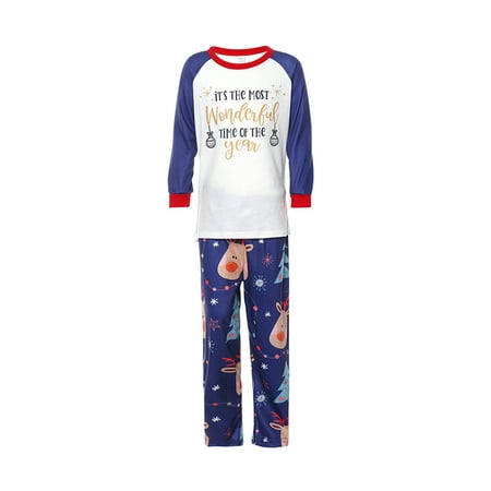 

Dewadbow Matching Christmas Family Pajamas Set Tops Pants Sleepwear Pyjamas