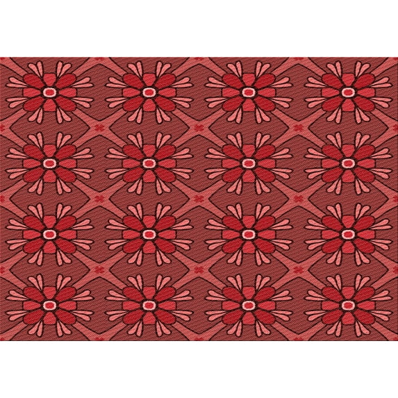 Ahgly Company Machine Washable Indoor Rectangle Transitional Grapefruit Red Area Rugs, 3' x 5'
