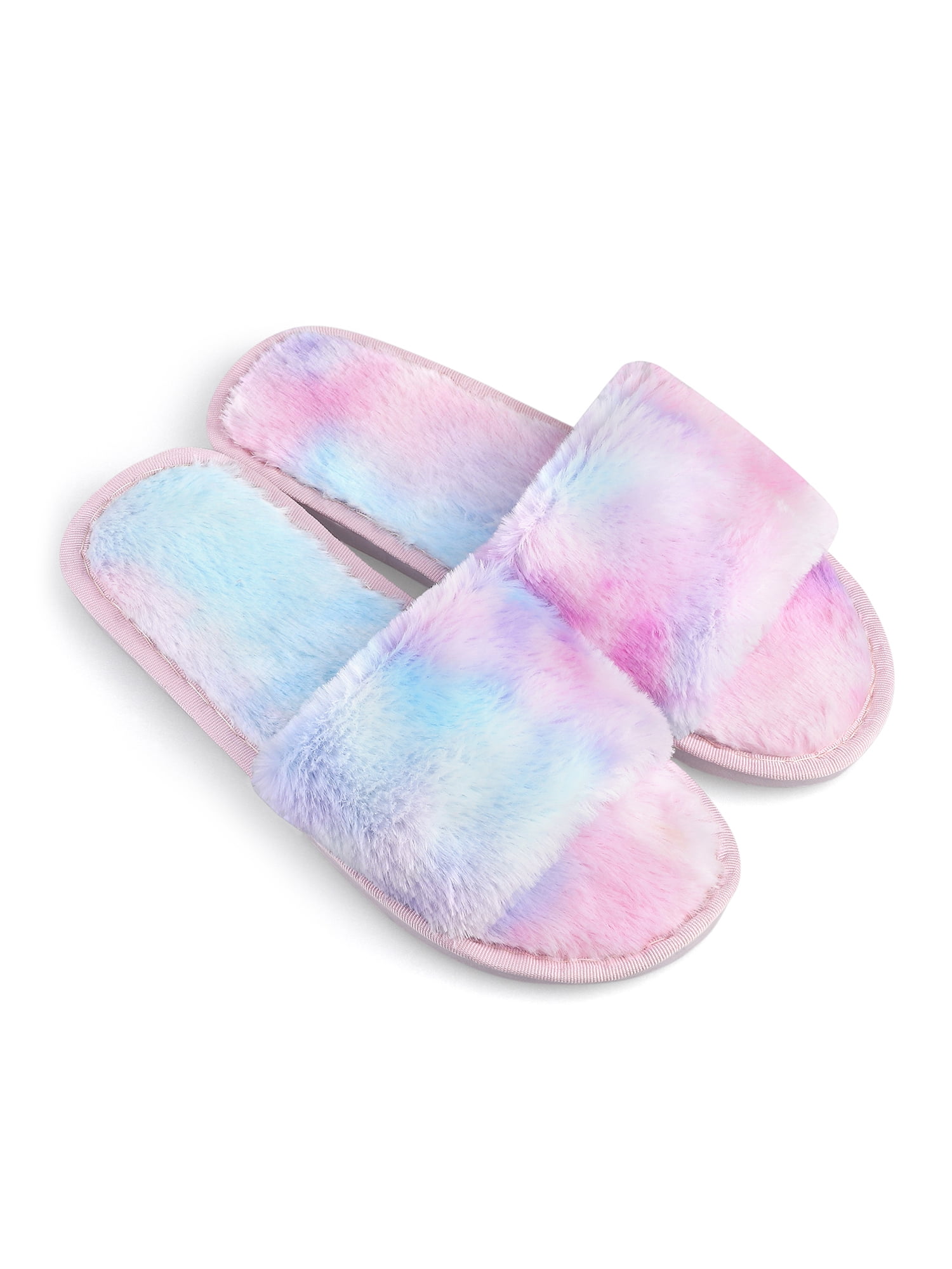 NEW Womens Cordette Plush Slide Slippers Pink Small 5/6