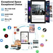 2025 Newest Android 15 Tablet, 10 inch 8GB RAM+64GB ROM/ 1TB Expandable Tablets, 1.8Ghz Quad-core Processor, 1280*800 IPS Screen Tablet, 8MP Dual Camera, 6000mAH Battery, 2.4G/5G Wifi 6 BT 5.0 Tablet
