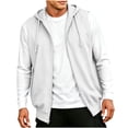 thumbnail image 3 of Atkumj Sleeveless Zip Up Hoodie Men Fashion Solid Color Hooded Vest Casual Comfortable Drawstrings Mens Vest Outerwear with Front Pockets L, 3 of 6