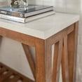 thumbnail image 6 of Bowery Hill A-Frame 52" Faux-Marble Top Wood Console Table in White/Walnut, 6 of 8