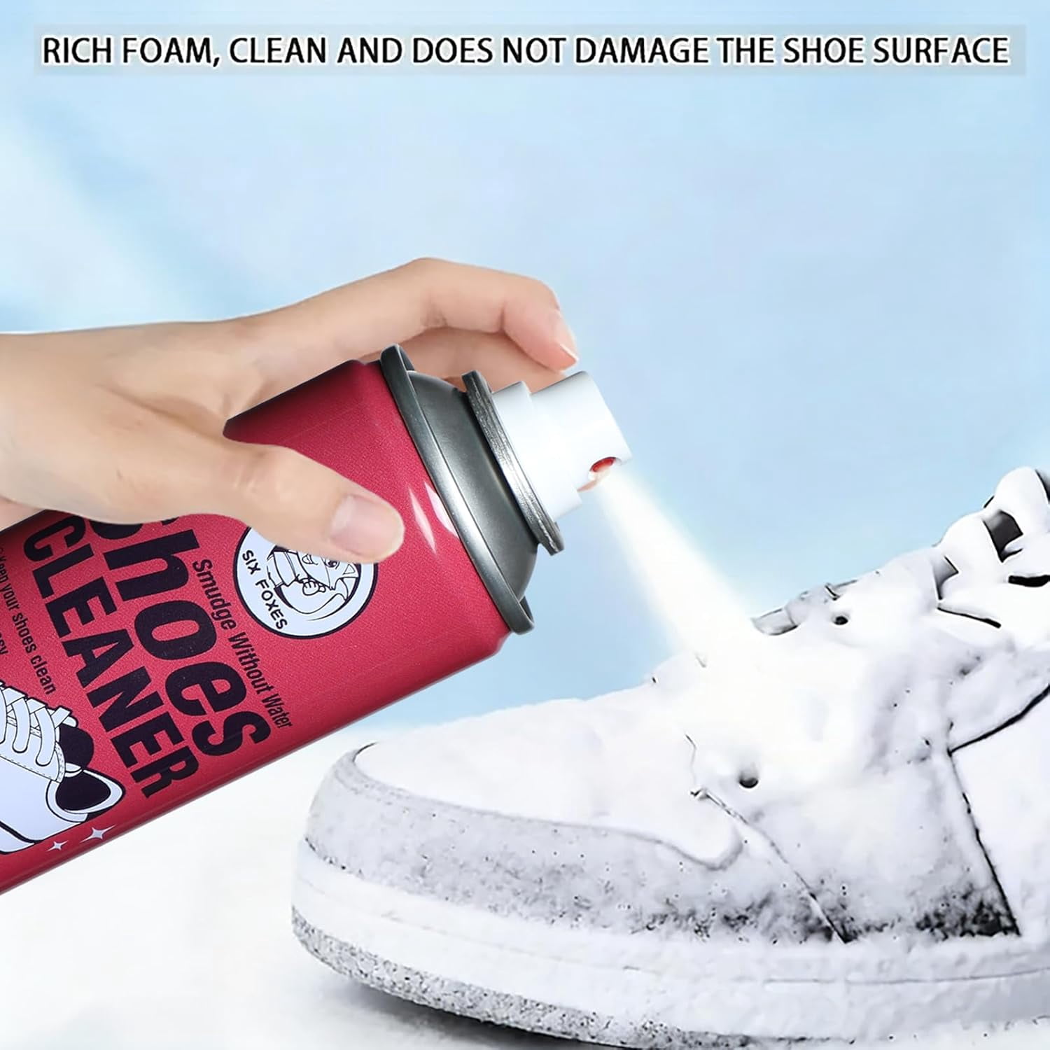 JJEAN-Shoe Cleaner Spray Kit – 200 ml Foaming Formula with Built-In Brush, Deep-Cleaning Shoes Care for Leather, Canvas & Mesh(1 Pcs